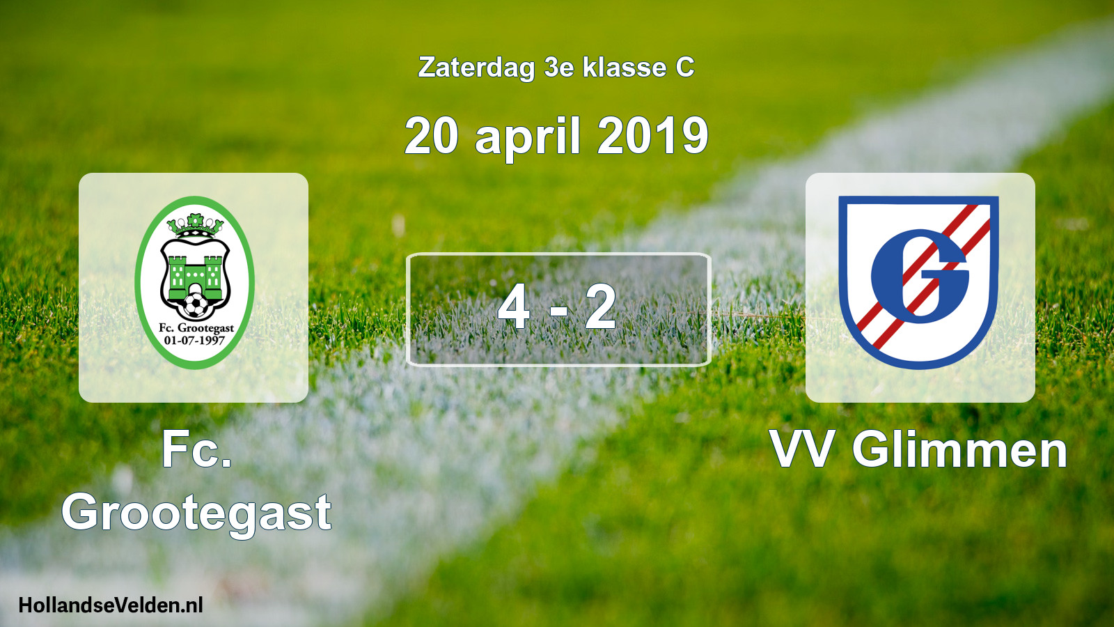 Total number of matches played: Fc. Grootegast - VV Glimmen 4 - 2 (20 April 2019)