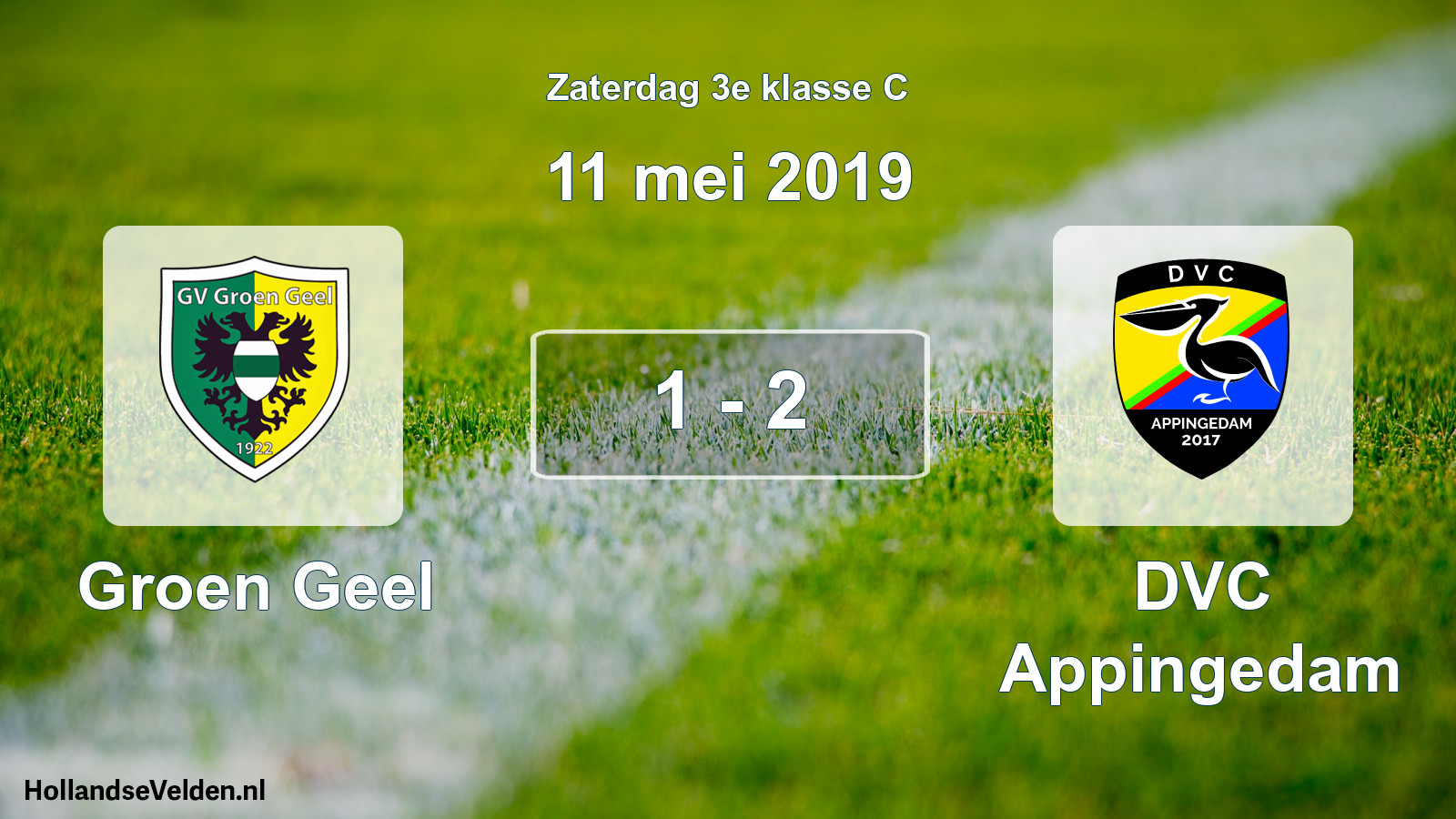 Total number of matches played: Groen Geel - DVC Appingedam 1 - 2 (11 May 2019)