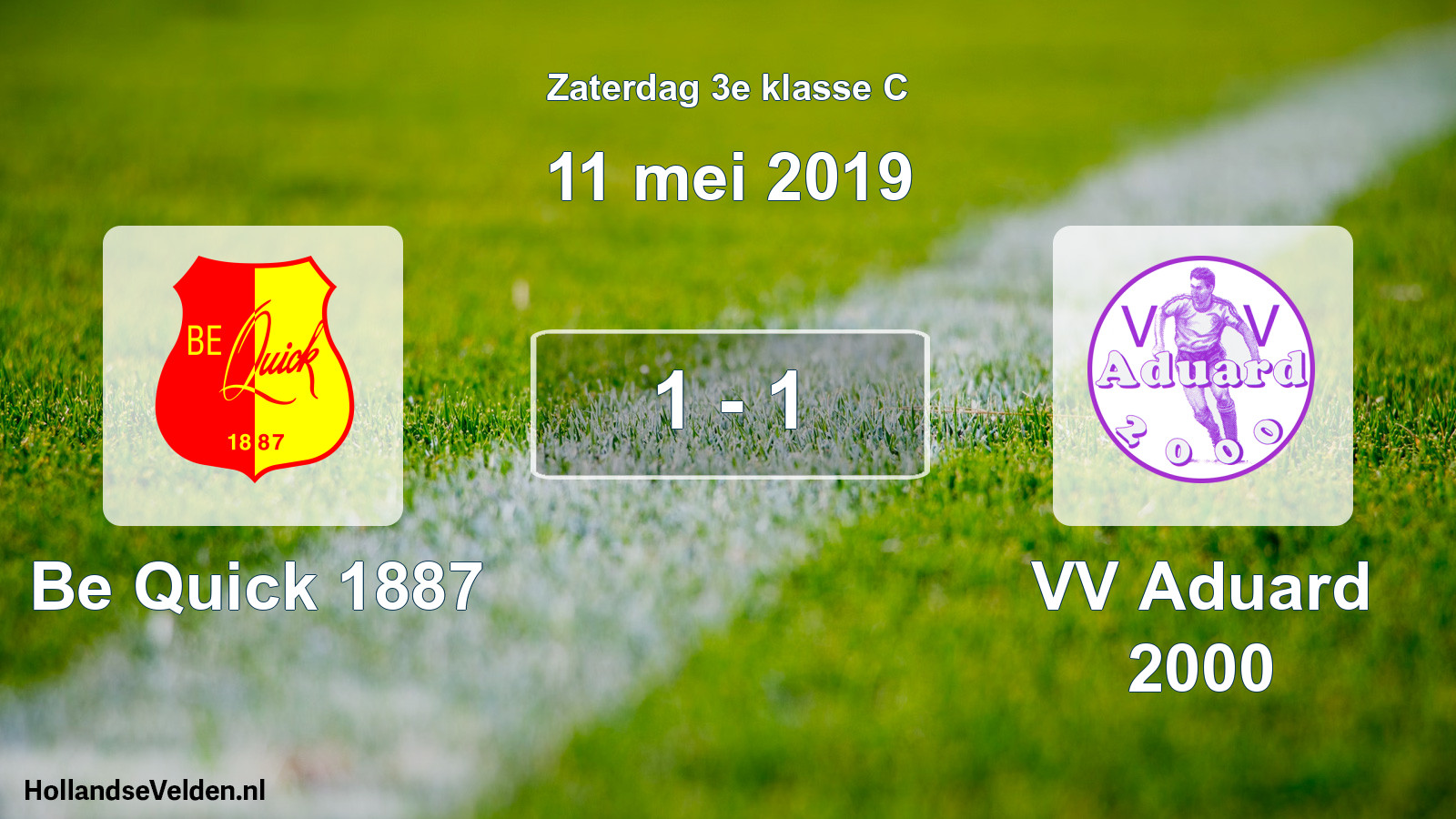 Total number of matches played: Be Quick 1887 - VV Aduard 2000 1 - 1 (11 May 2019)