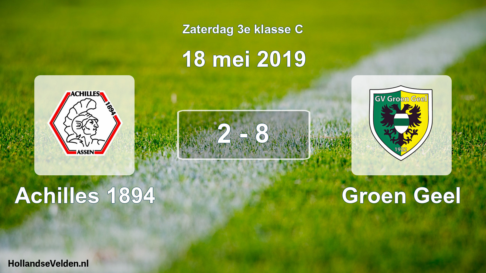 Total number of matches played: Achilles 1894 - Groen Geel 2 - 8 (18 May 2019)