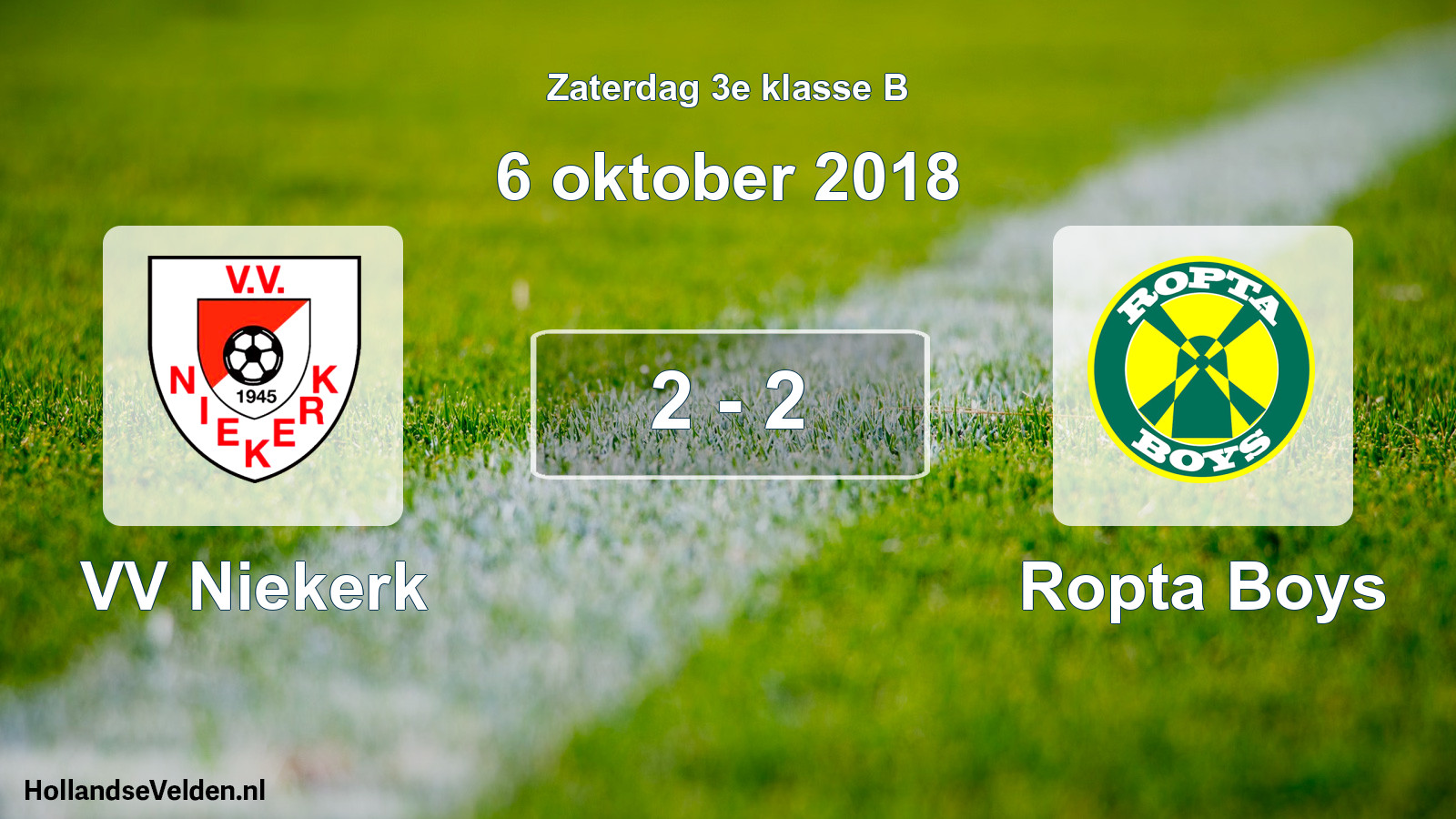 Total number of matches played: VV Niekerk - Ropta Boys 2 - 2 (6 October 2018)