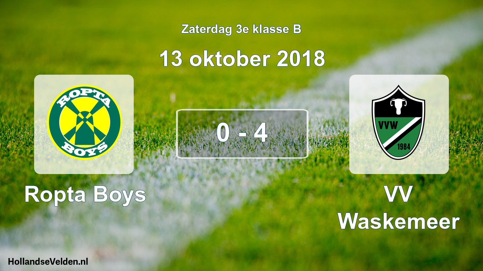 Total number of matches played: Ropta Boys - VV Waskemeer 0 - 4 (13 October 2018)