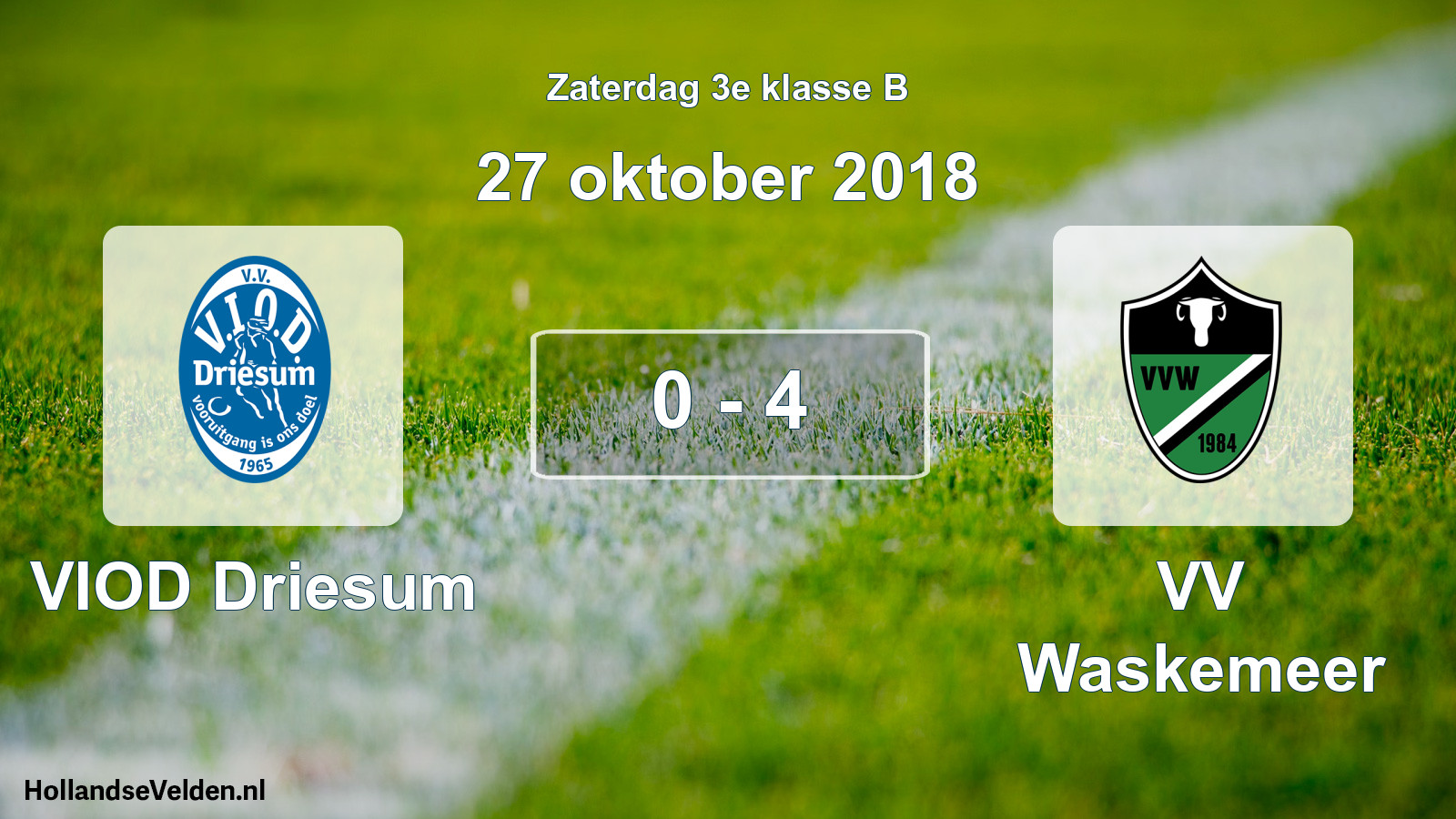 Total number of matches played: VIOD Driesum - VV Waskemeer 0 - 4 (27 October 2018)
