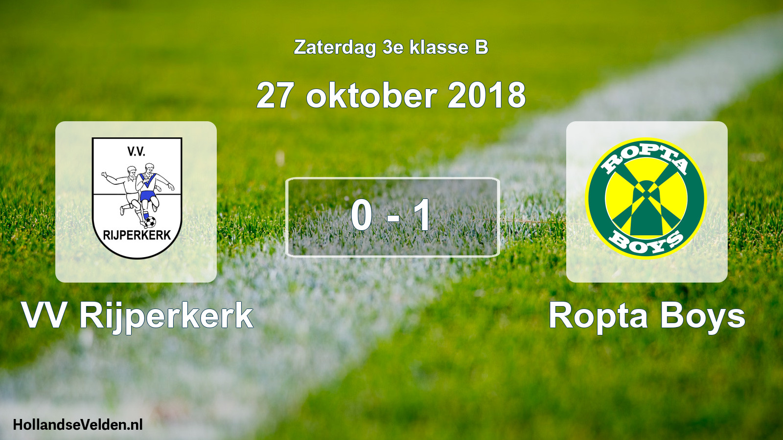 Total number of matches played: VV Rijperkerk - Ropta Boys 0 - 1 (27 October 2018)