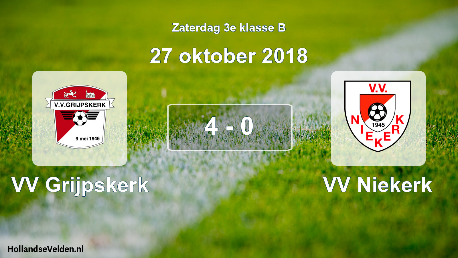Total number of matches played: VV Grijpskerk - VV Niekerk 4 - 0 (27 October 2018)