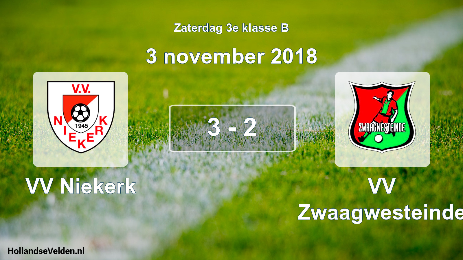 Total number of matches played: VV Niekerk - VV Zwaagwesteinde 3 - 2 (3 November 2018)