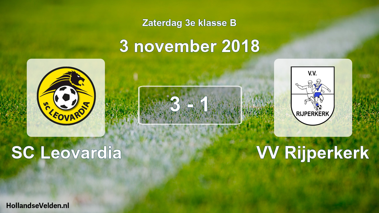 Total number of matches played: SC Leovardia - VV Rijperkerk 3 - 1 (3 November 2018)