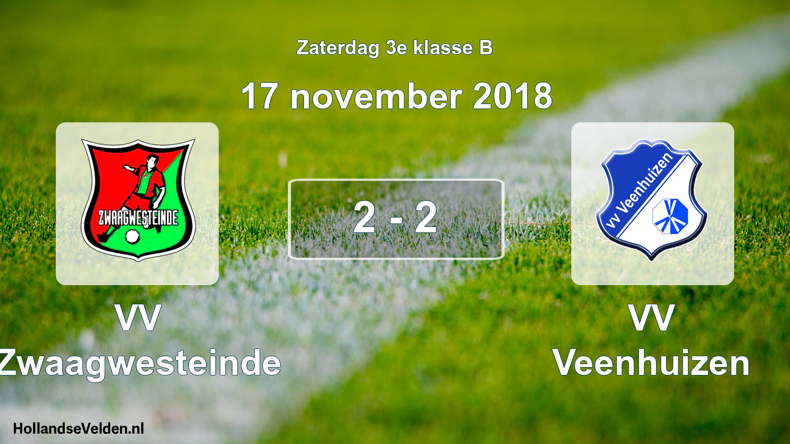 Total number of matches played: VV Zwaagwesteinde - VV Veenhuizen 2 - 2 (17 November 2018)