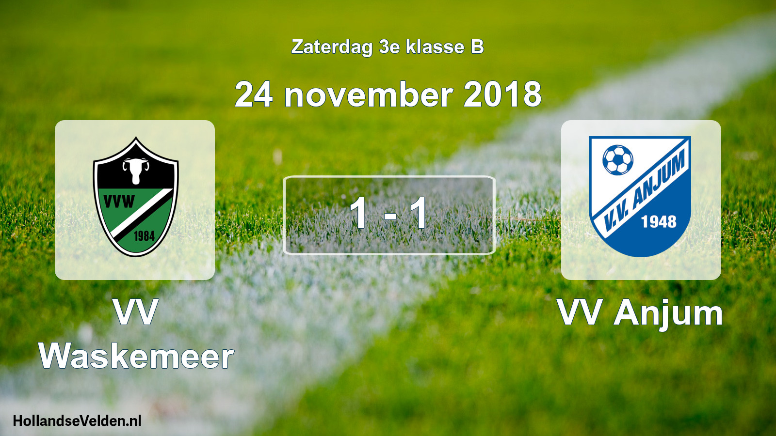 Total number of matches played: VV Waskemeer - VV Anjum 1 - 1 (24 November 2018)
