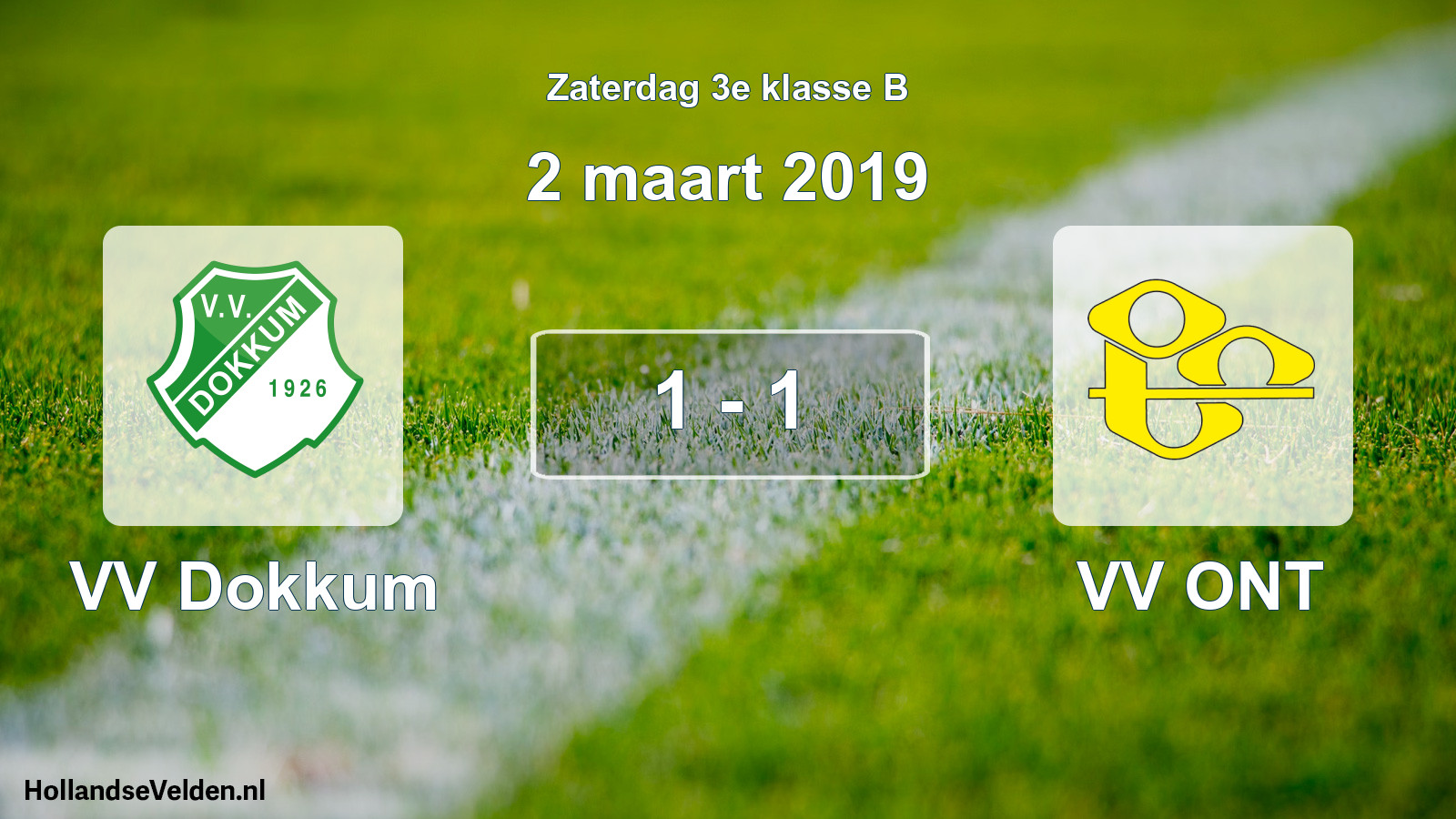Total number of matches played: VV Dokkum - VV ONT 1 - 1 (2 March 2019)