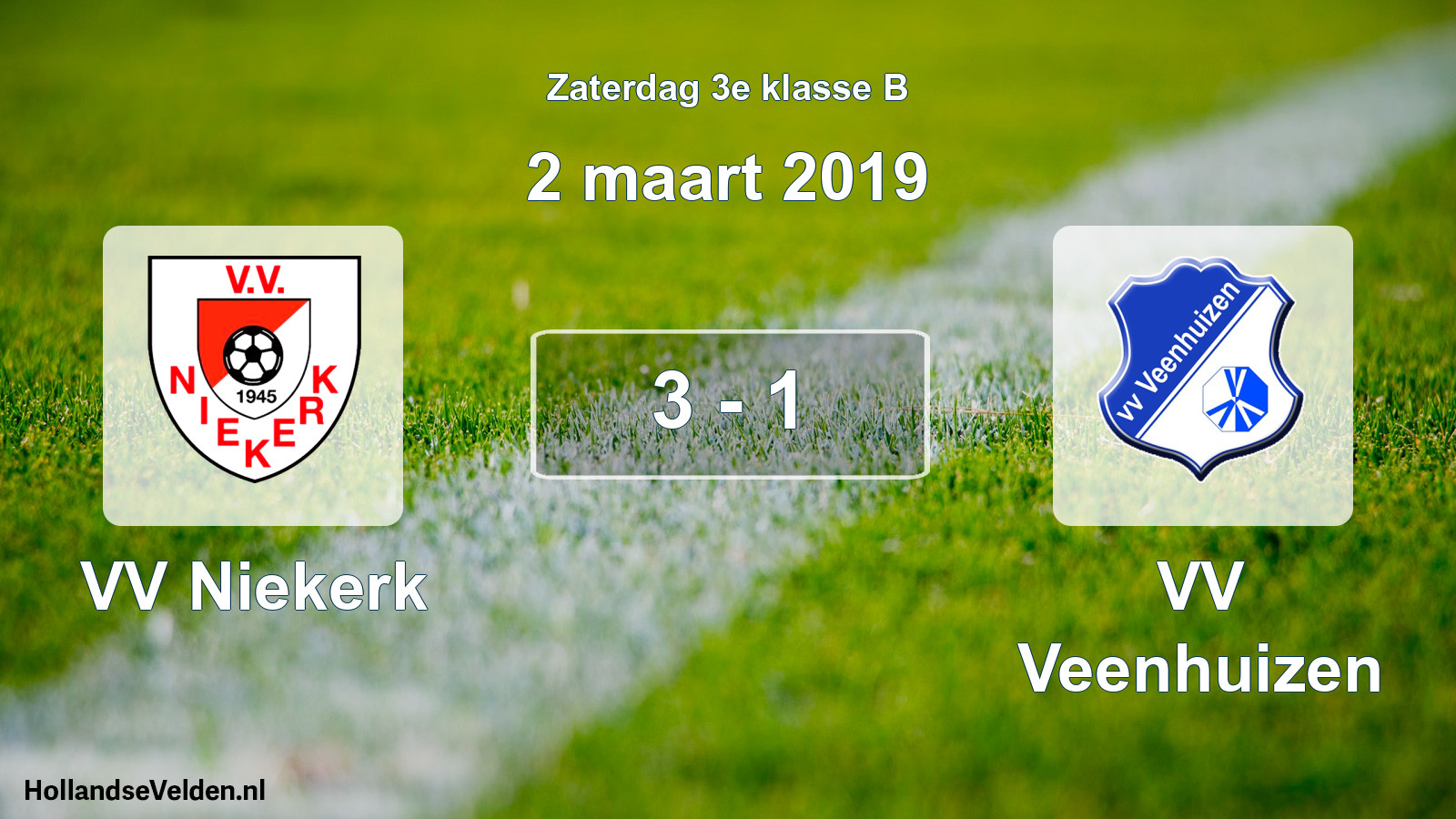 Total number of matches played: VV Niekerk - VV Veenhuizen 3 - 1 (2 March 2019)
