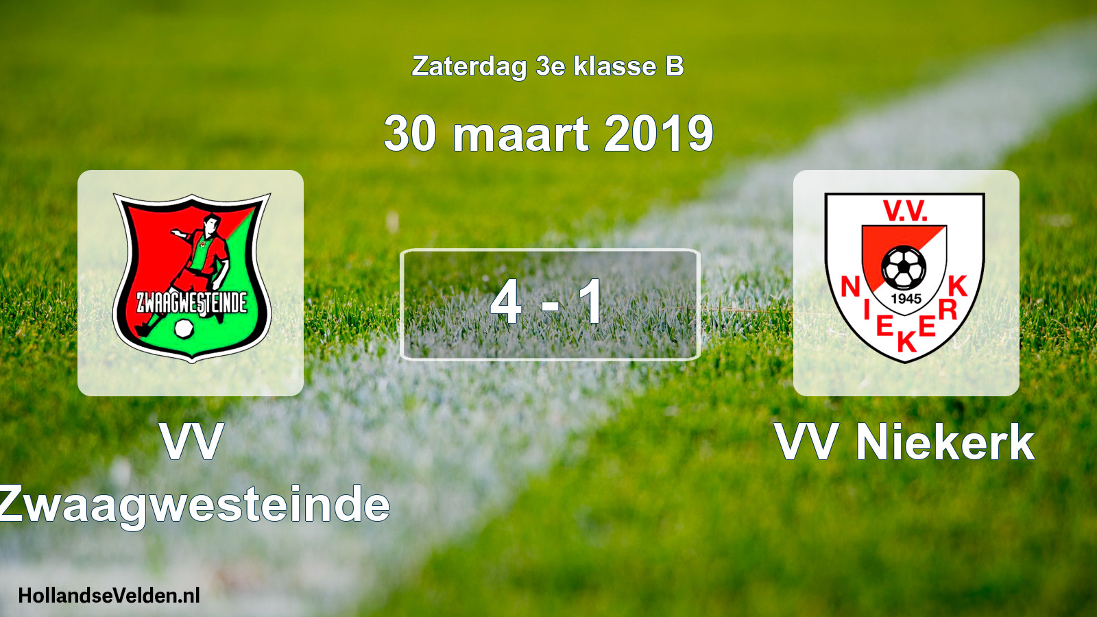 Total number of matches played: VV Zwaagwesteinde - VV Niekerk 4 - 1 (30 March 2019)