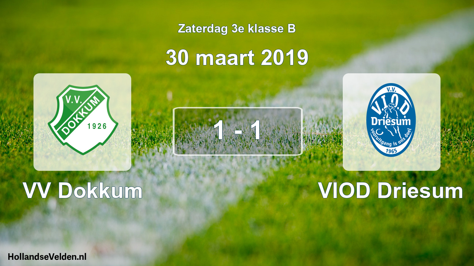Total number of matches played: VV Dokkum - VIOD Driesum 1 - 1 (30 March 2019)