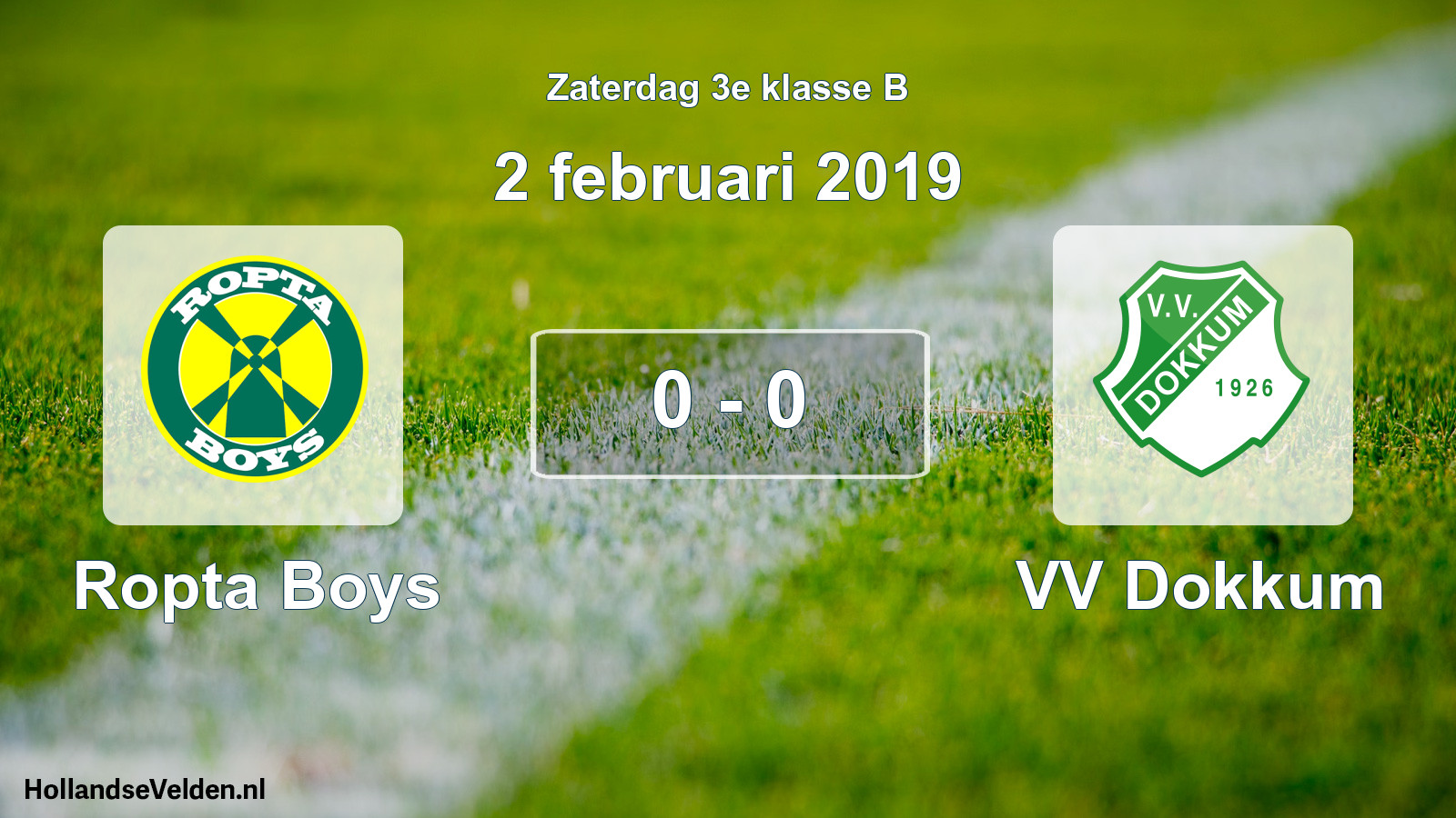 Total number of matches played: Ropta Boys - VV Dokkum 0 - 0 (2 February 2019)