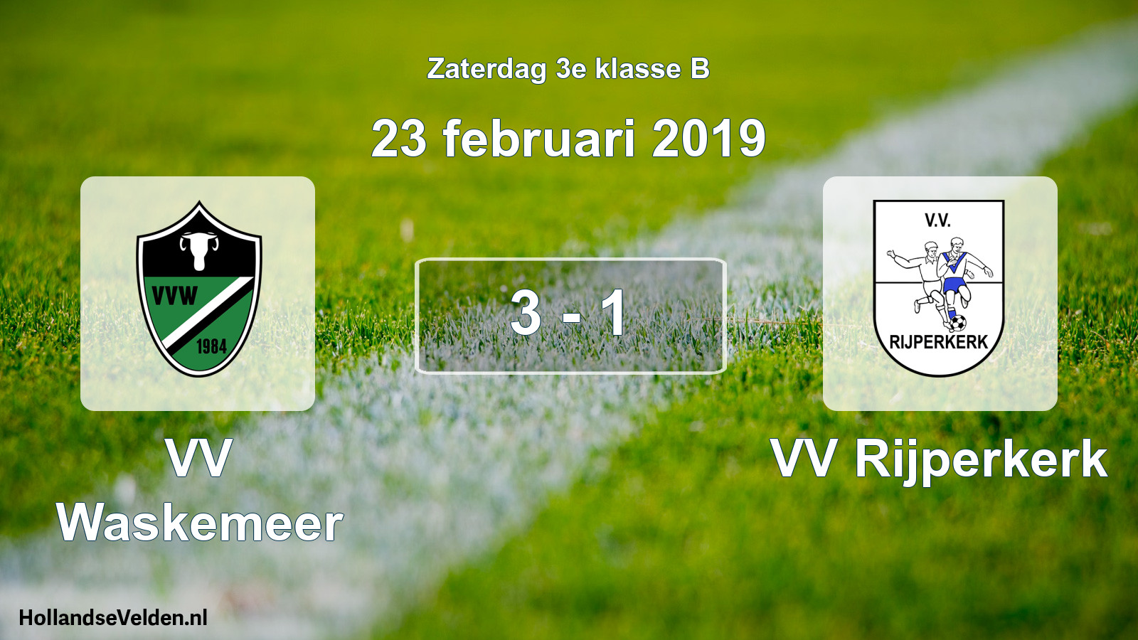 Total number of matches played: VV Waskemeer - VV Rijperkerk 3 - 1 (23 February 2019)