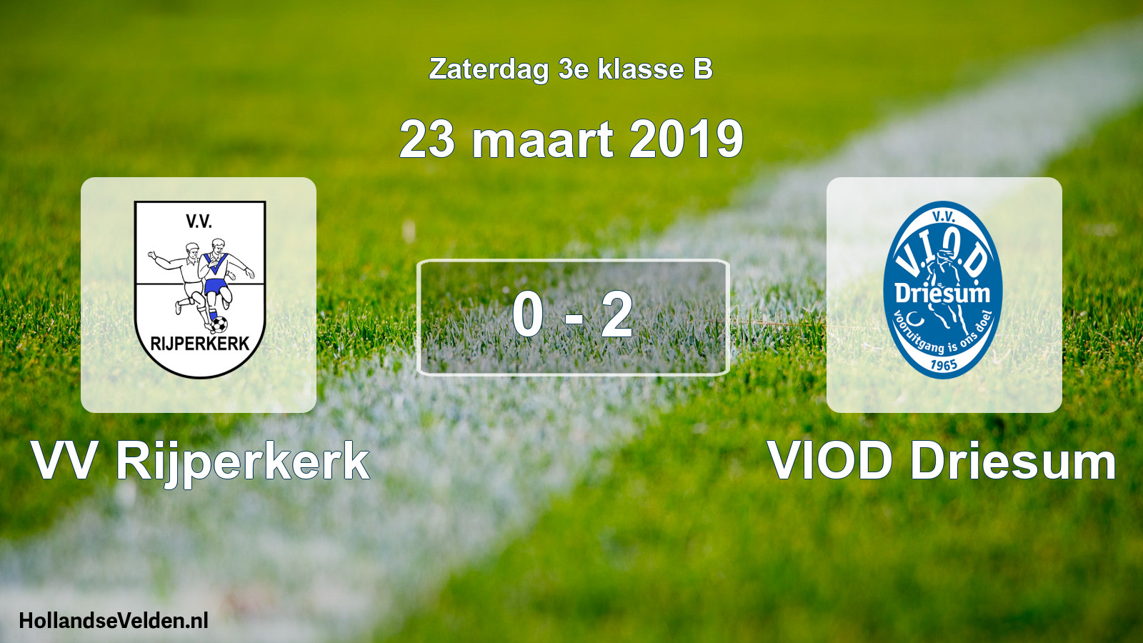 Total number of matches played: VV Rijperkerk - VIOD Driesum 0 - 2 (23 March 2019)