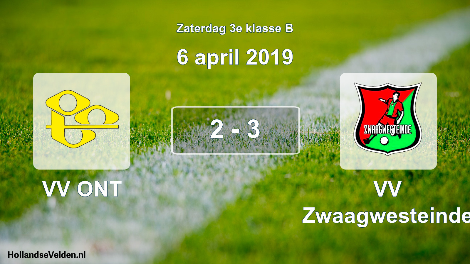 Total number of matches played: VV ONT - VV Zwaagwesteinde 2 - 3 (6 April 2019)