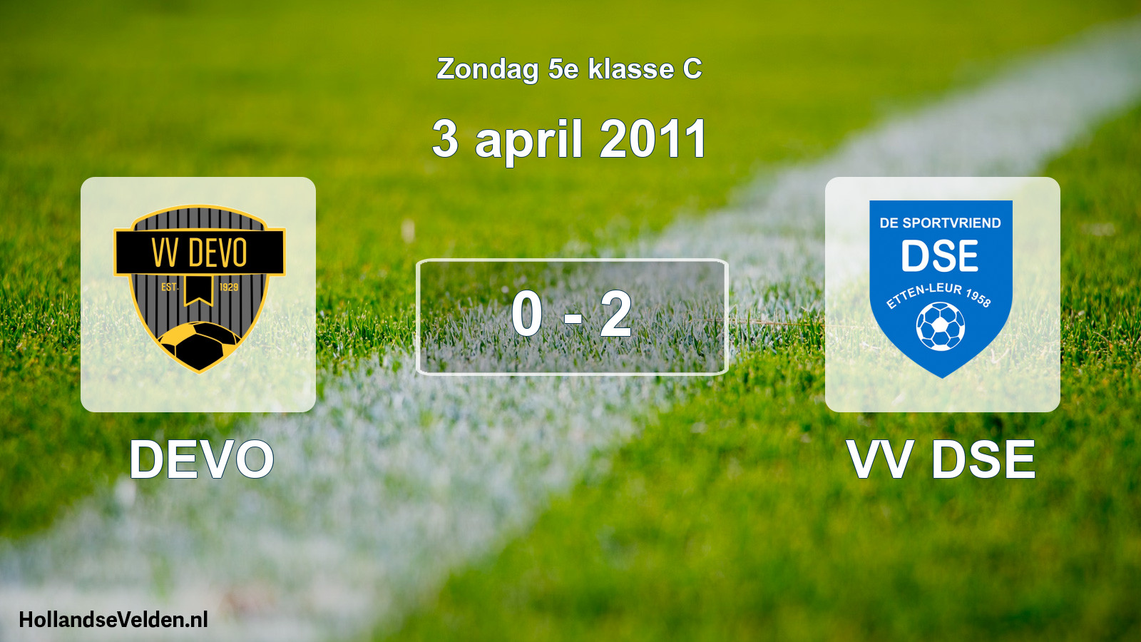 Total number of matches played: DEVO - VV DSE 0 - 2 (3 April 2011)