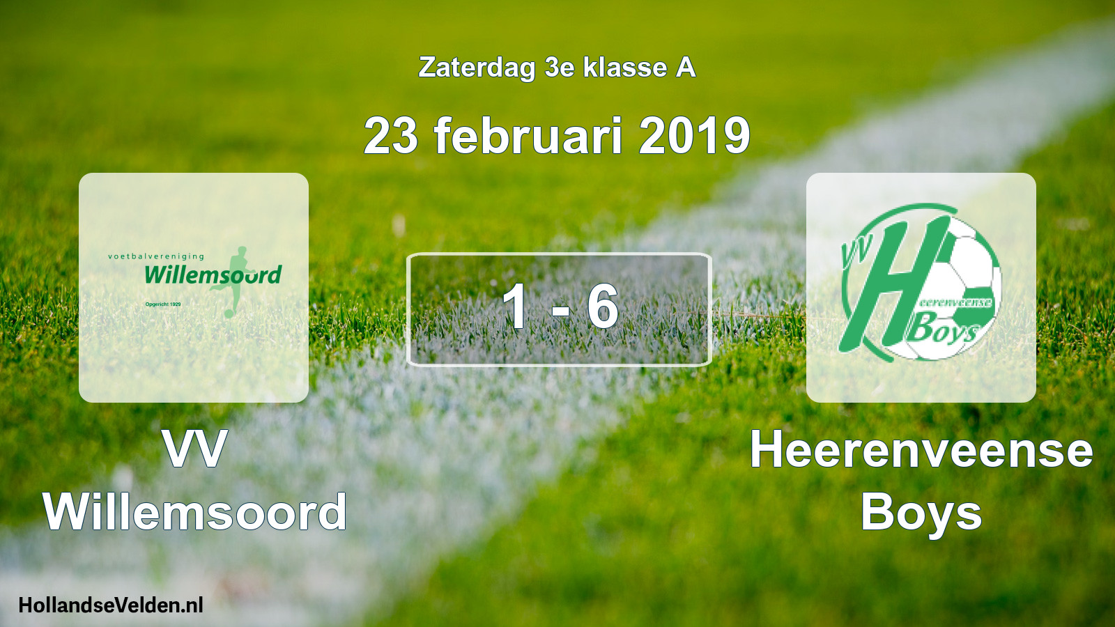 Total number of matches played: VV Willemsoord - Heerenveense Boys 1 - 6 (23 February 2019)