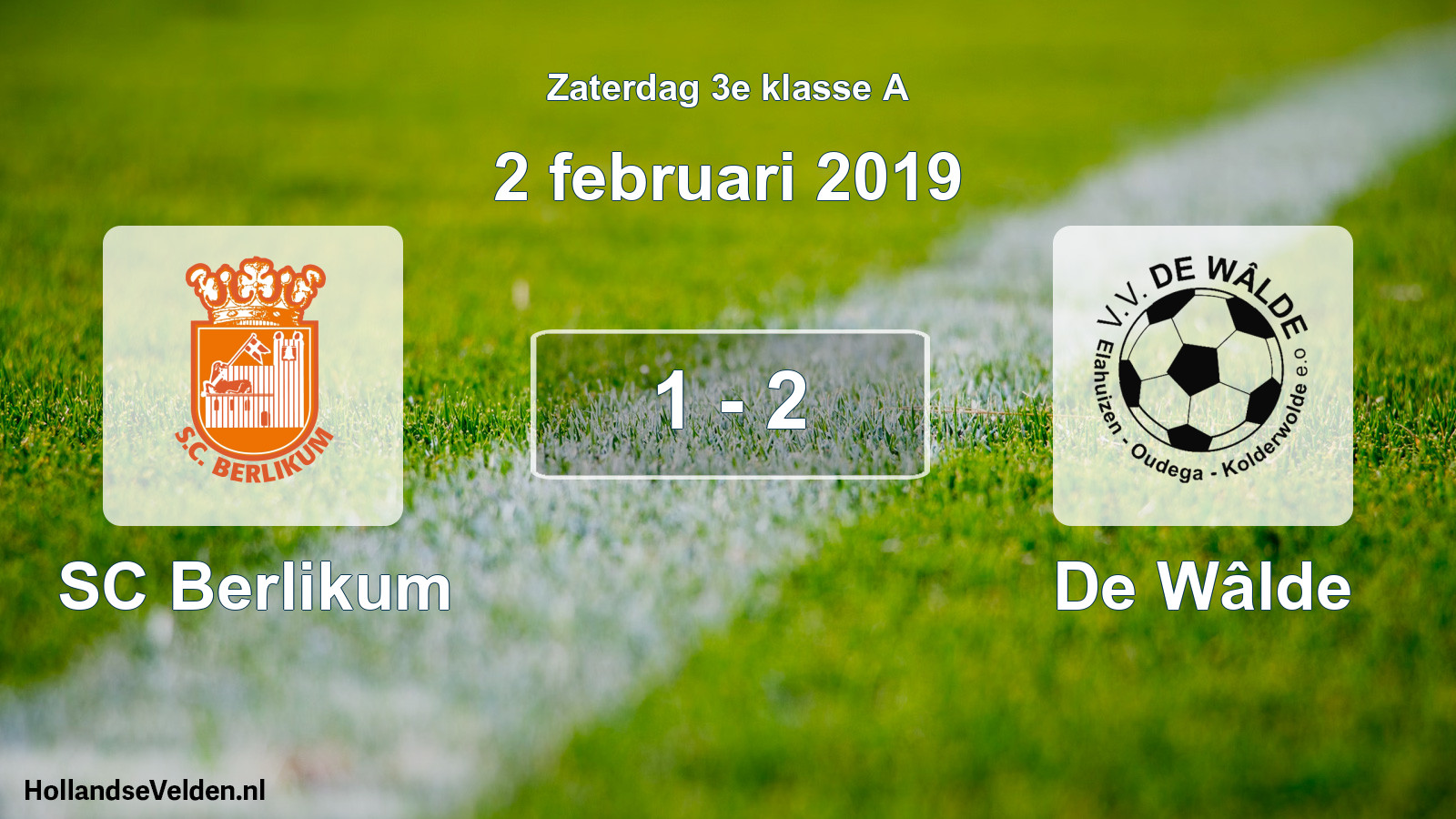 Total number of matches played: SC Berlikum - De Wâlde 1 - 2 (2 February 2019)