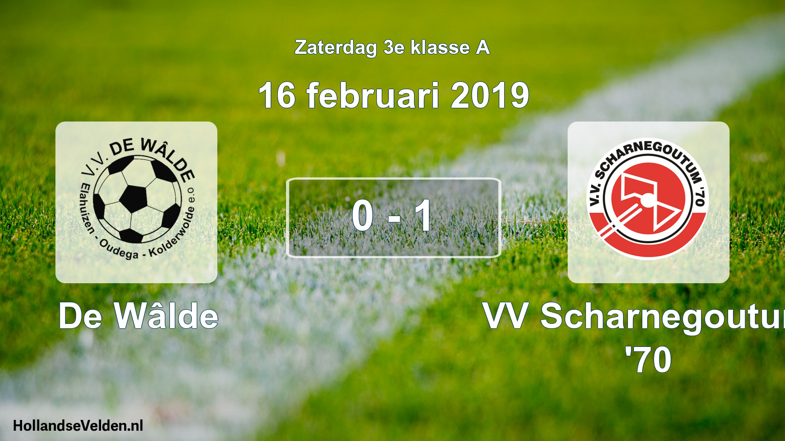 Total number of matches played: De Wâlde - VV Scharnegoutum '70 0 - 1 (16 February 2019)
