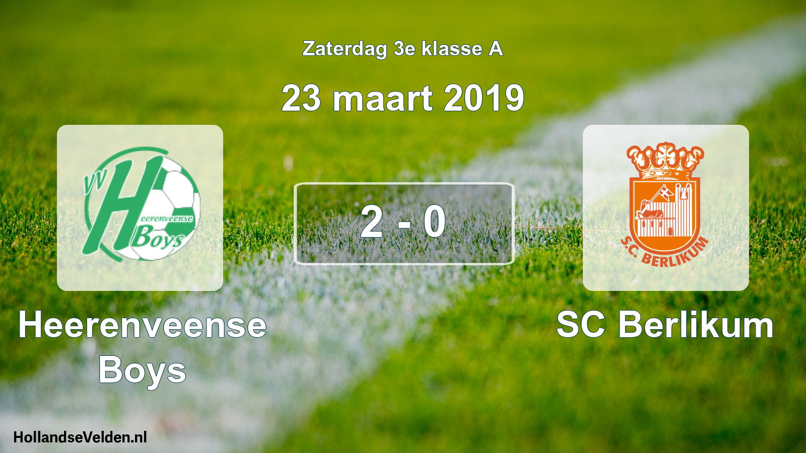 Total number of matches played: Heerenveense Boys - SC Berlikum 2 - 0 (23 March 2019)