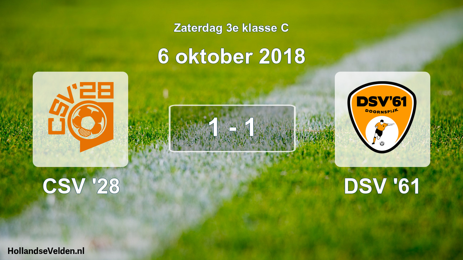 Total number of matches played: CSV '28 - DSV '61 1 - 1 (6 October 2018)