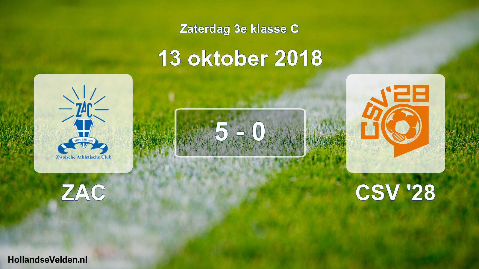 Total number of matches played: ZAC - CSV '28 5 - 0 (13 October 2018)