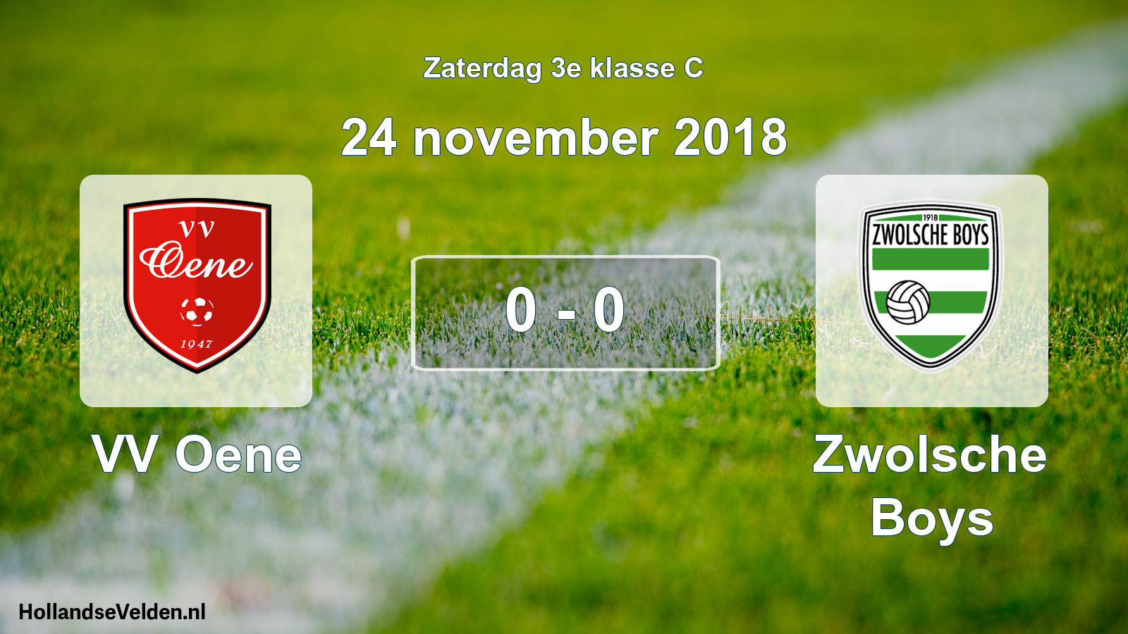 Total number of matches played: VV Oene - Zwolsche Boys 0 - 0 (24 November 2018)