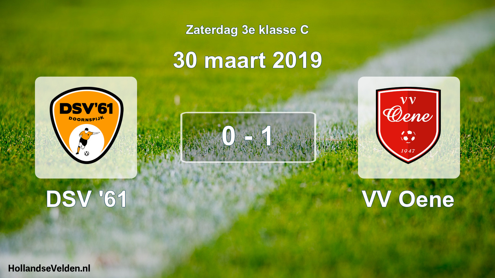 Total number of matches played: DSV '61 - VV Oene 0 - 1 (30 March 2019)