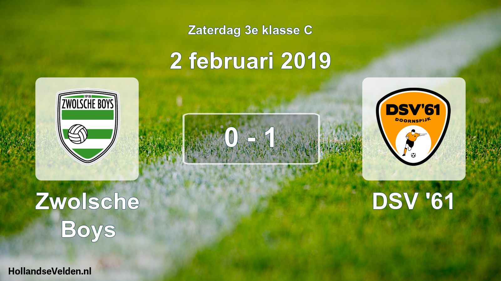 Total number of matches played: Zwolsche Boys - DSV '61 0 - 1 (2 February 2019)