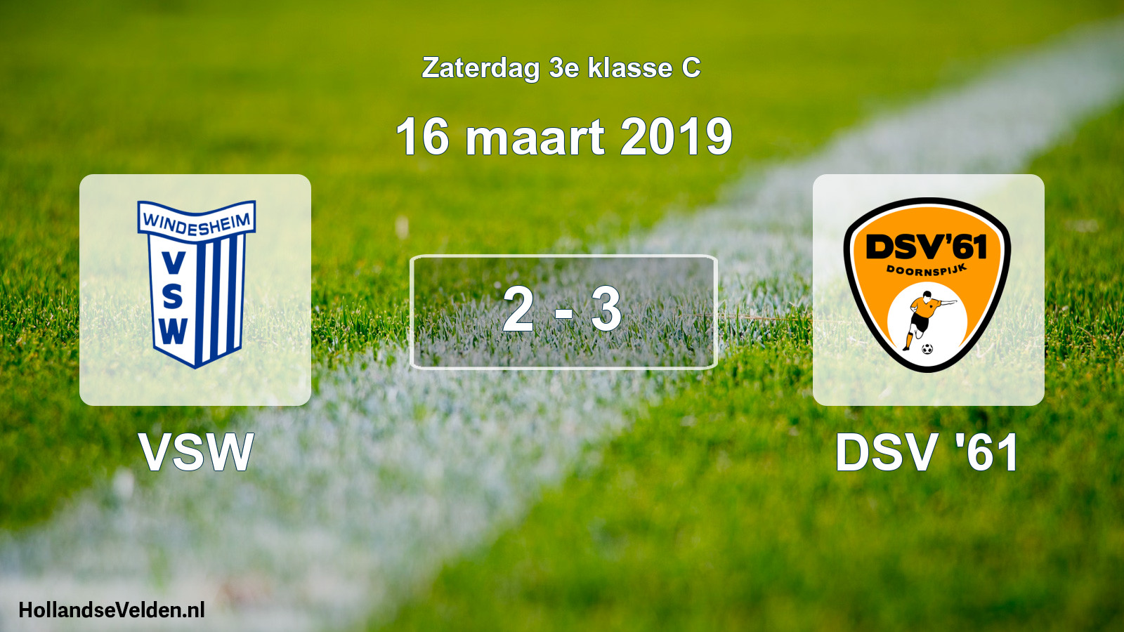 Total number of matches played: VSW - DSV '61 2 - 3 (16 March 2019)