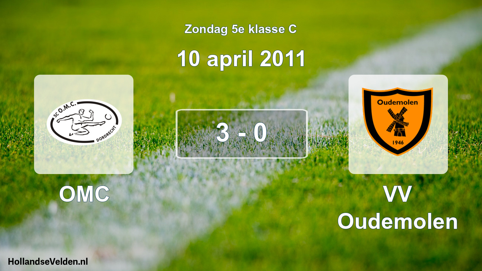 Total number of matches played: OMC - VV Oudemolen 3 - 0 (10 April 2011)