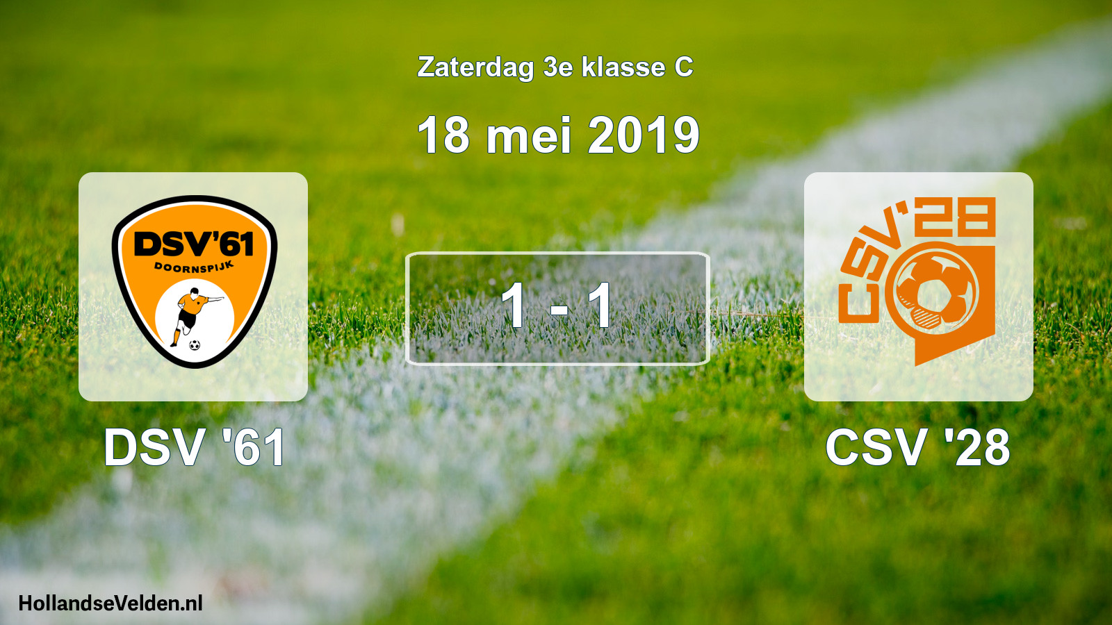 Total number of matches played: DSV '61 - CSV '28 1 - 1 (18 May 2019)
