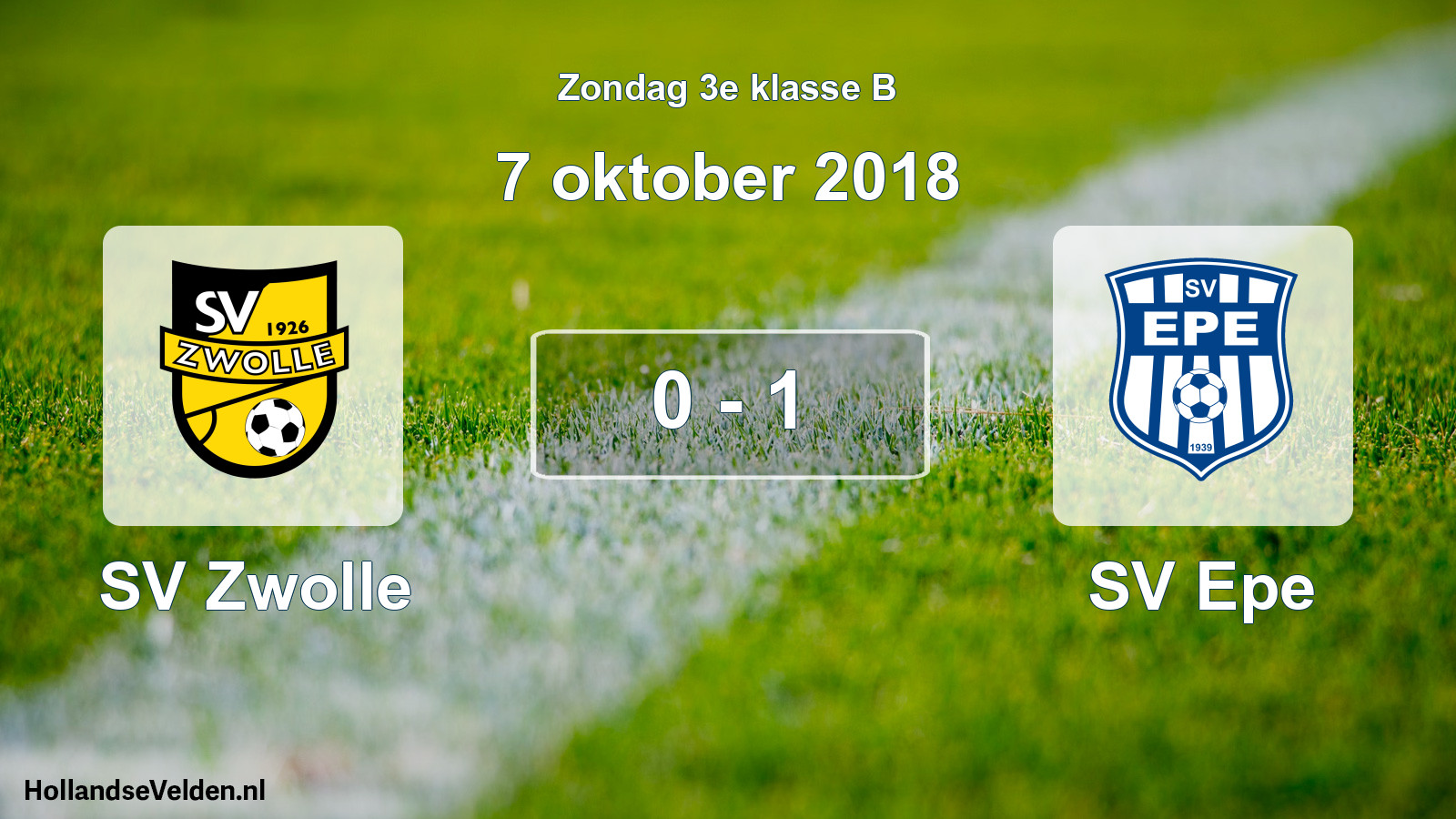 Total number of matches played: SV Zwolle - SV Epe 0 - 1 (7 October 2018)