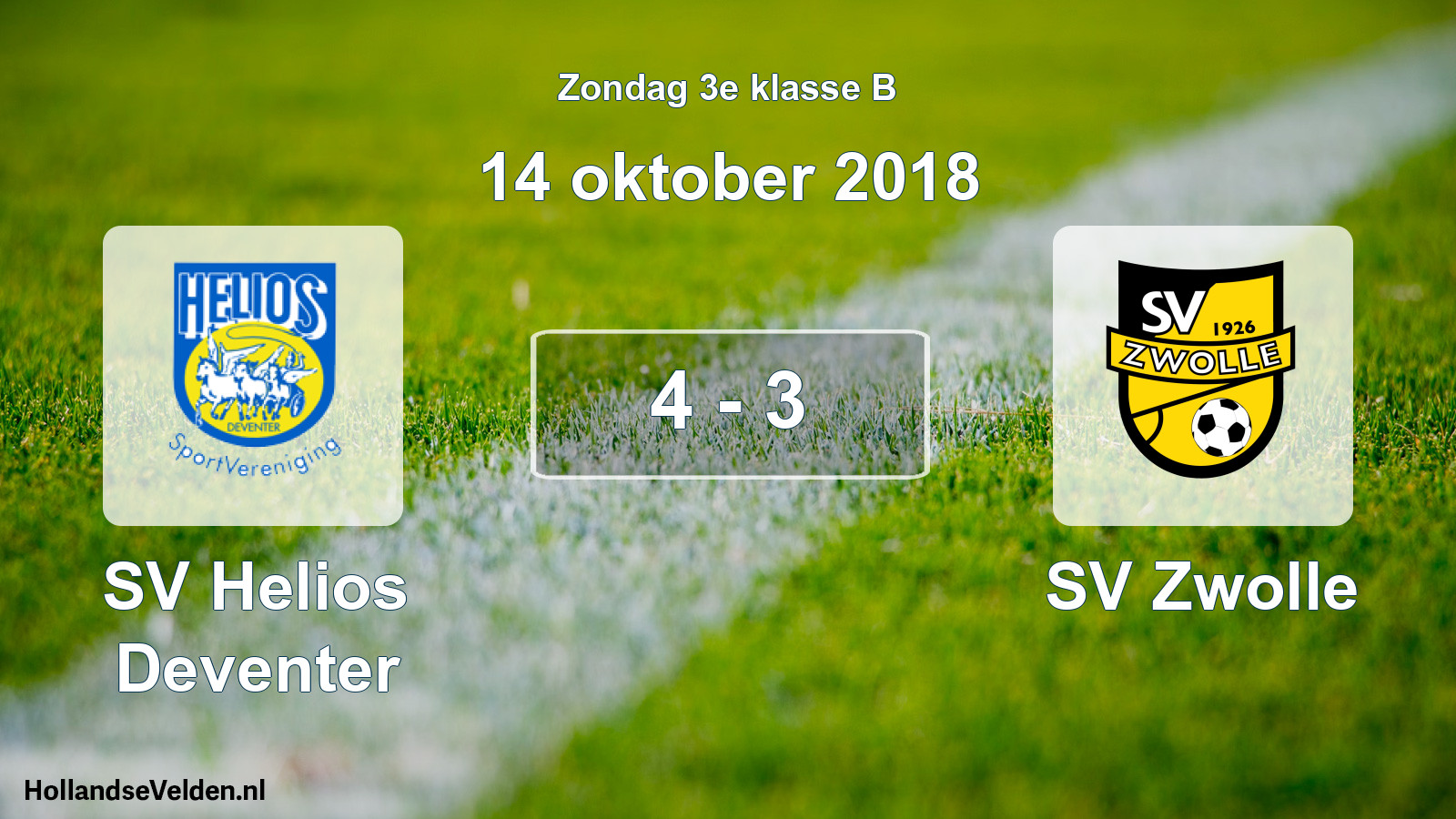 Total number of matches played: SV Helios Deventer - SV Zwolle 4 - 3 (14 October 2018)