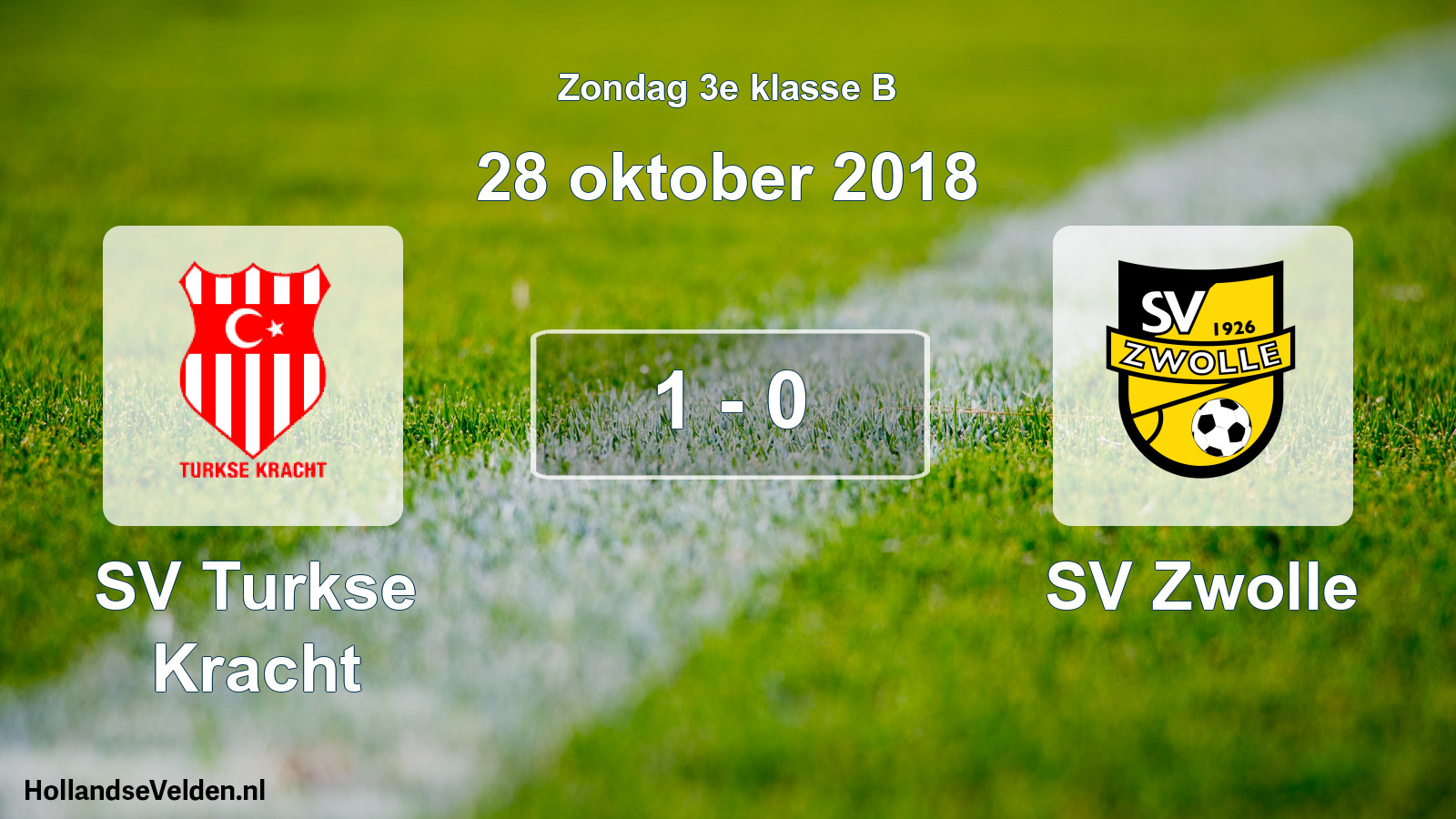 Total number of matches played: SV Turkse Kracht - SV Zwolle 1 - 0 (28 October 2018)