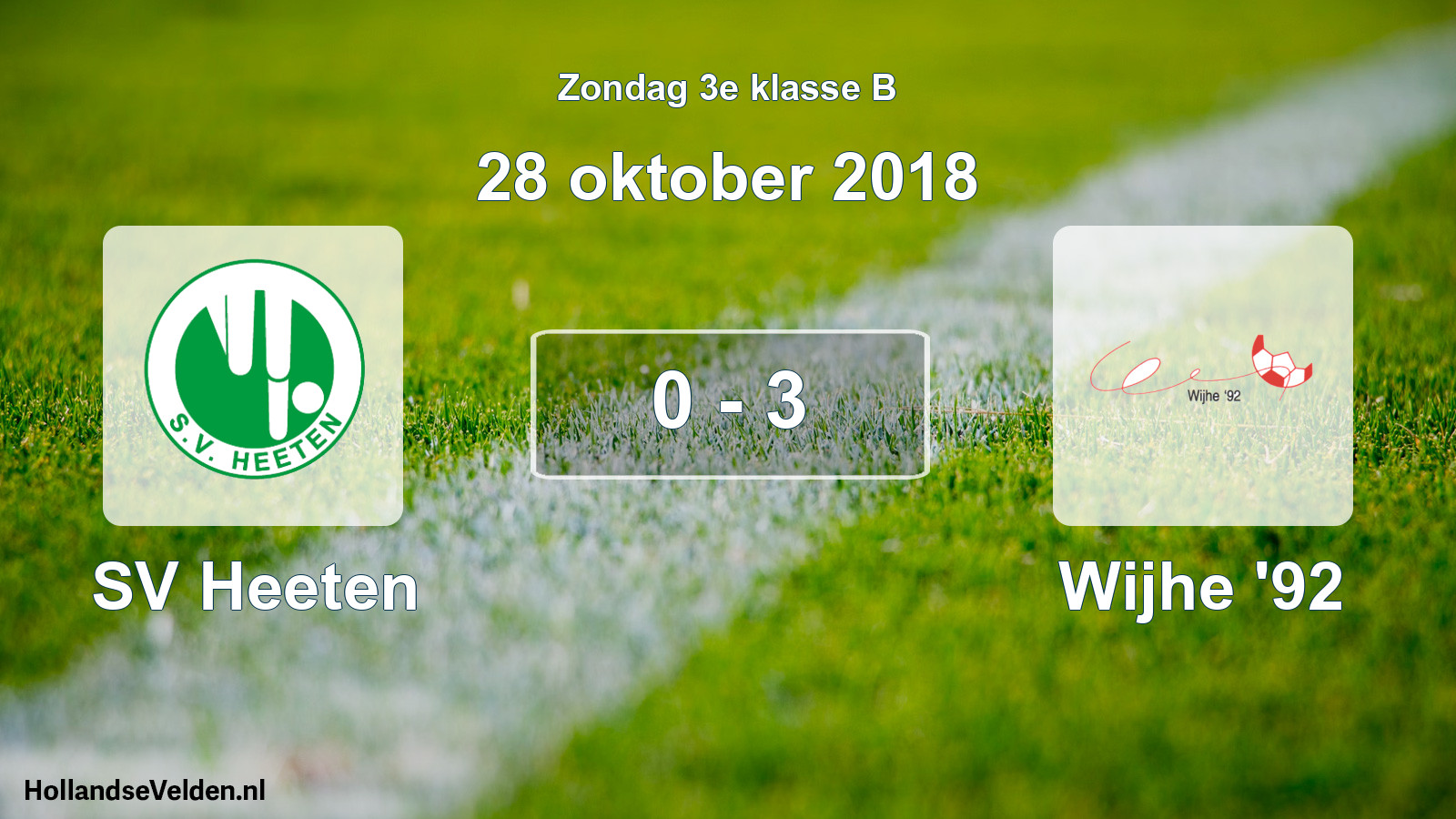 Total number of matches played: SV Heeten - Wijhe '92 0 - 3 (28 October 2018)