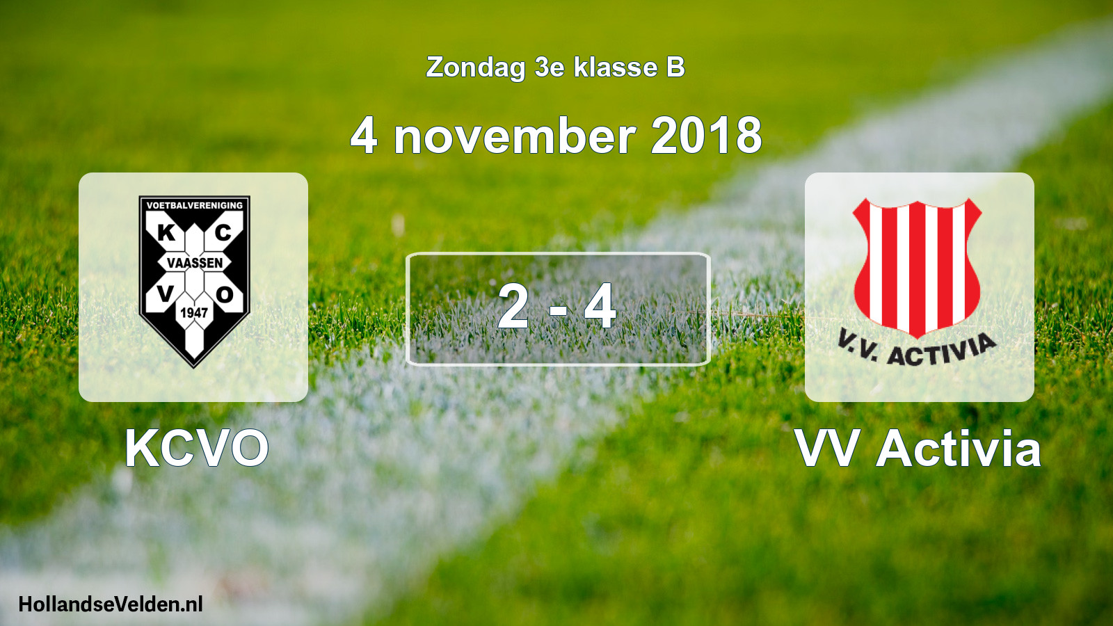 Total number of matches played: KCVO - VV Activia 2 - 4 (4 November 2018)