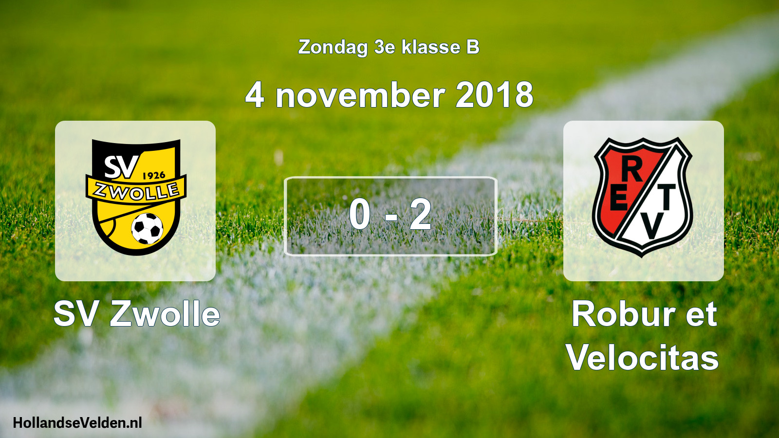 Total number of matches played: SV Zwolle - Robur et Velocitas 0 - 2 (4 November 2018)