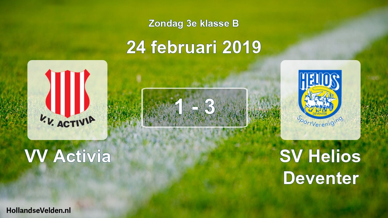 Total number of matches played: VV Activia - SV Helios Deventer 1 - 3 (24 February 2019)