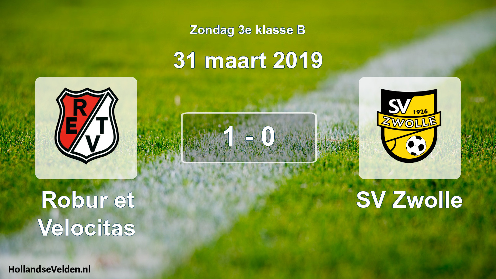 Total number of matches played: Robur et Velocitas - SV Zwolle 1 - 0 (31 March 2019)