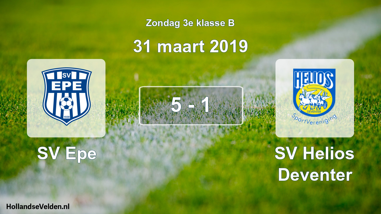 Total number of matches played: SV Epe - SV Helios Deventer 5 - 1 (31 March 2019)