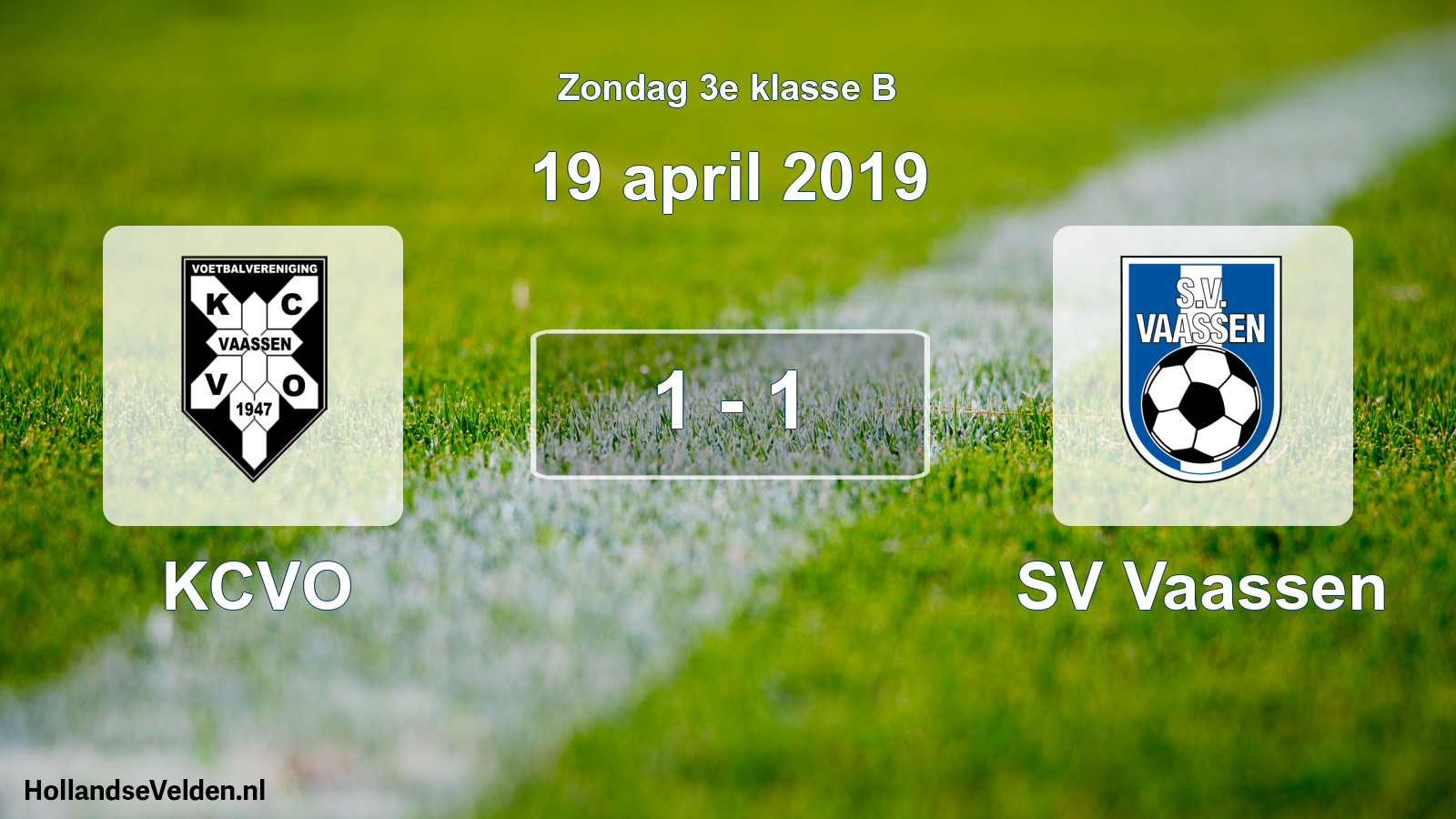 Total number of matches played: KCVO - SV Vaassen 1 - 1 (19 April 2019)