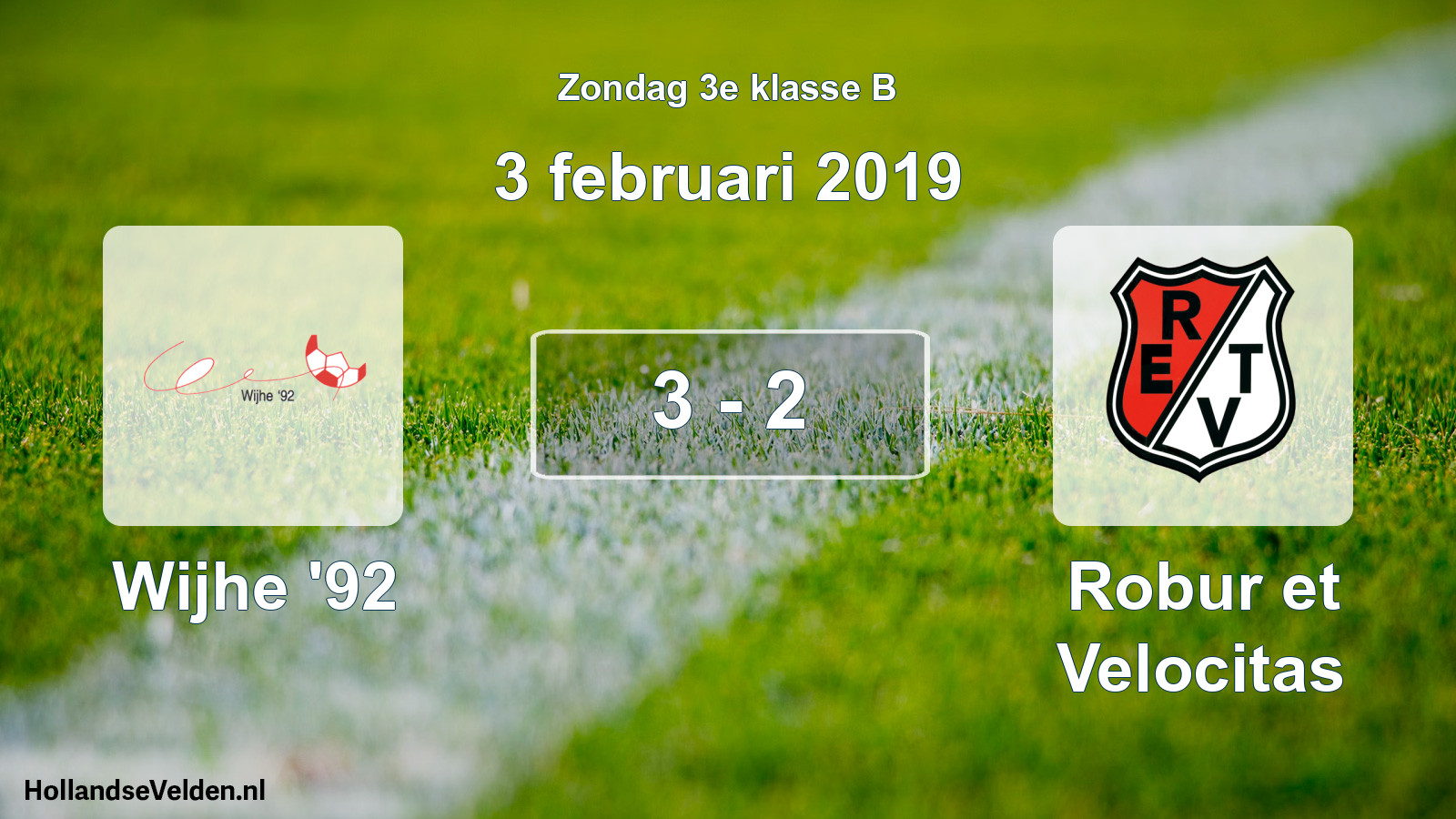 Total number of matches played: Wijhe '92 - Robur et Velocitas 3 - 2 (3 February 2019)