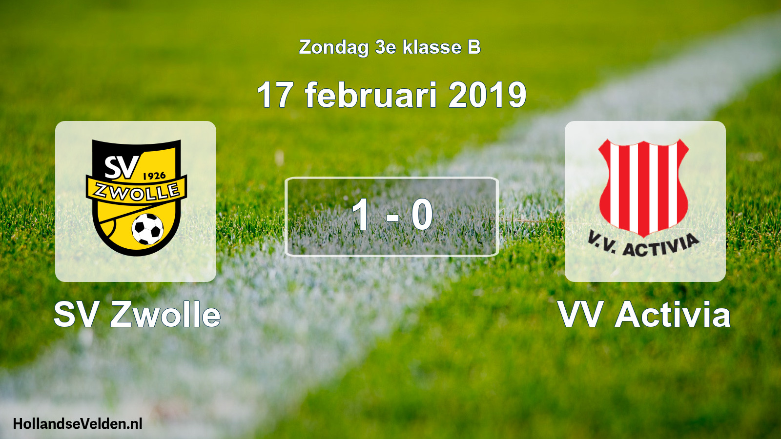 Total number of matches played: SV Zwolle - VV Activia 1 - 0 (17 February 2019)