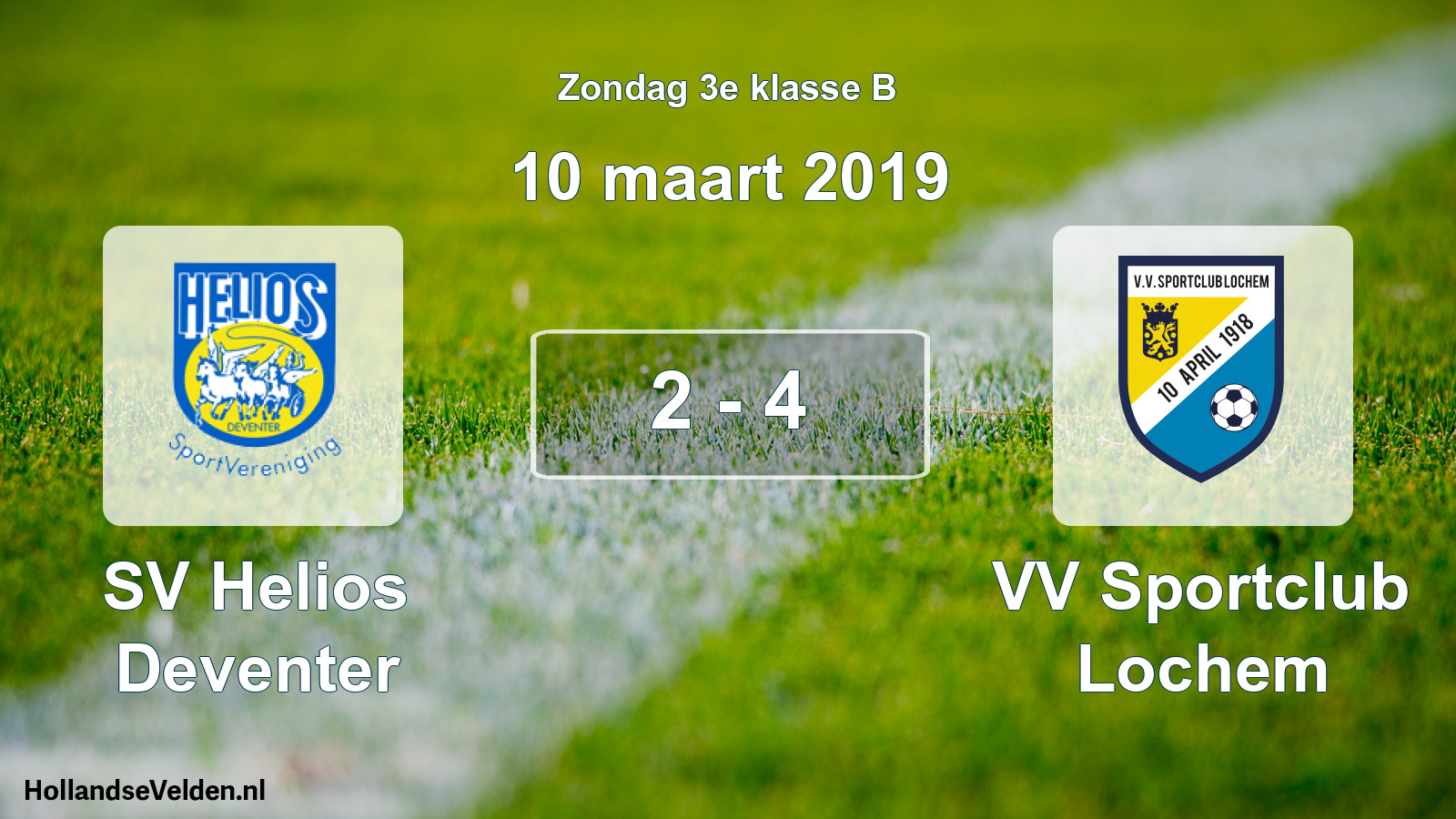 Total number of matches played: SV Helios Deventer - VV Sportclub Lochem 2 - 4 (10 March 2019)