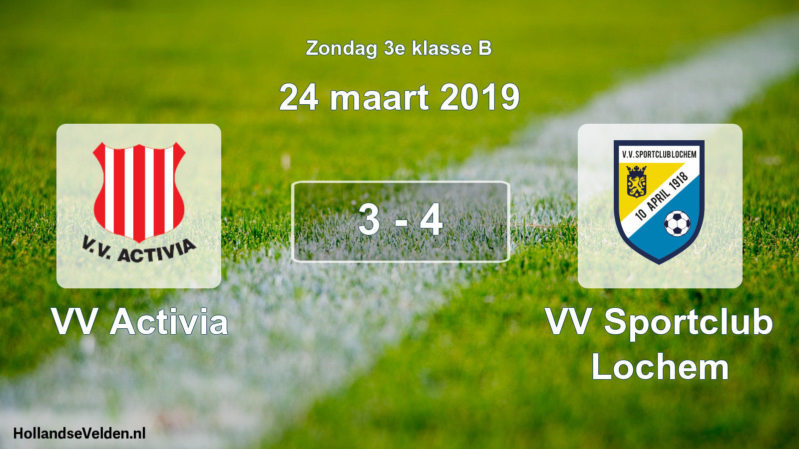 Total number of matches played: VV Activia - VV Sportclub Lochem 3 - 4 (24 March 2019)