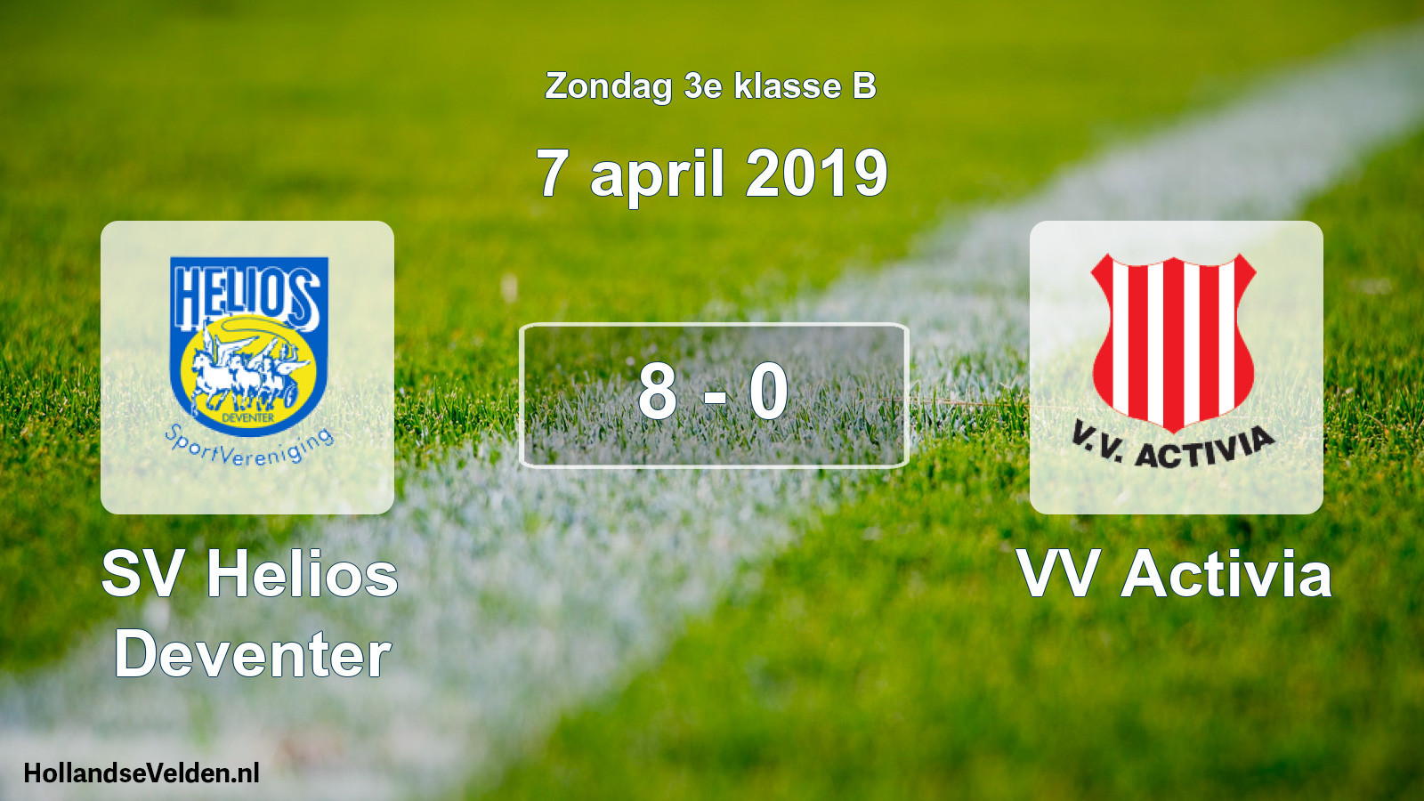Total number of matches played: SV Helios Deventer - VV Activia 8 - 0 (7 April 2019)