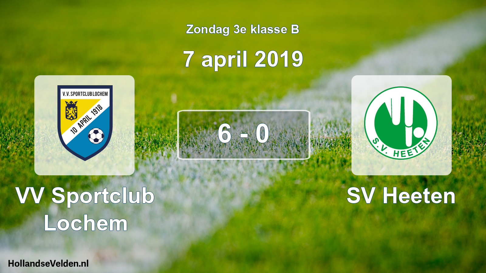 Total number of matches played: VV Sportclub Lochem - SV Heeten 6 - 0 (7 April 2019)